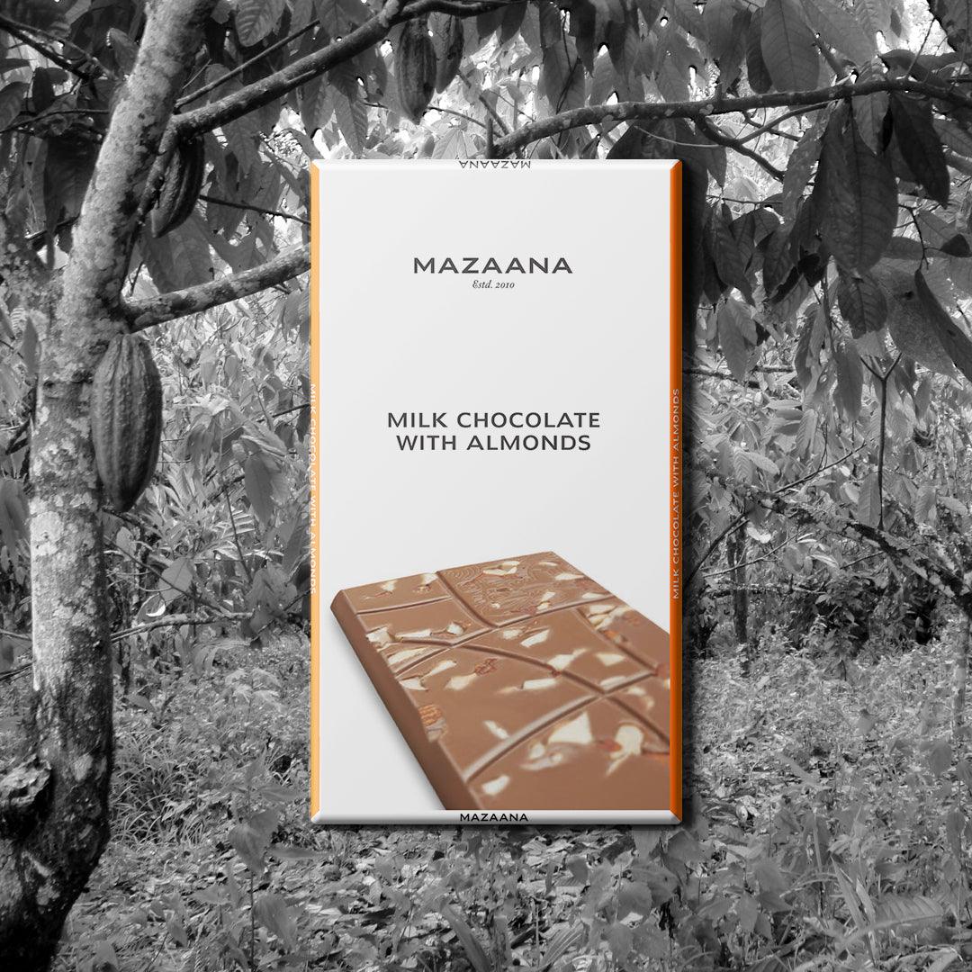 Mazaana Milk Chocolate with Almonds Bar